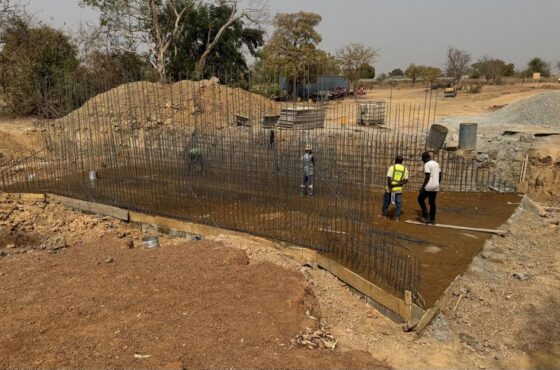 Avancement des travaux : construction des dalots sur le site de GOGHIN